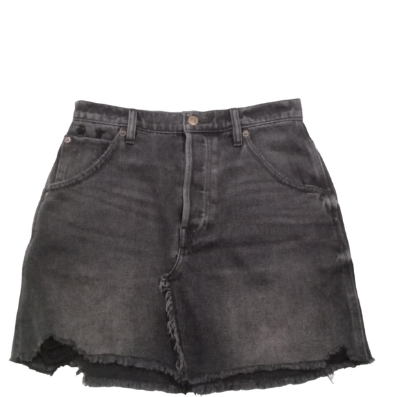 Free People We The Free Women's Distressed Black Cutoff Mini Skirt Size 28 - Picture 2 of 7